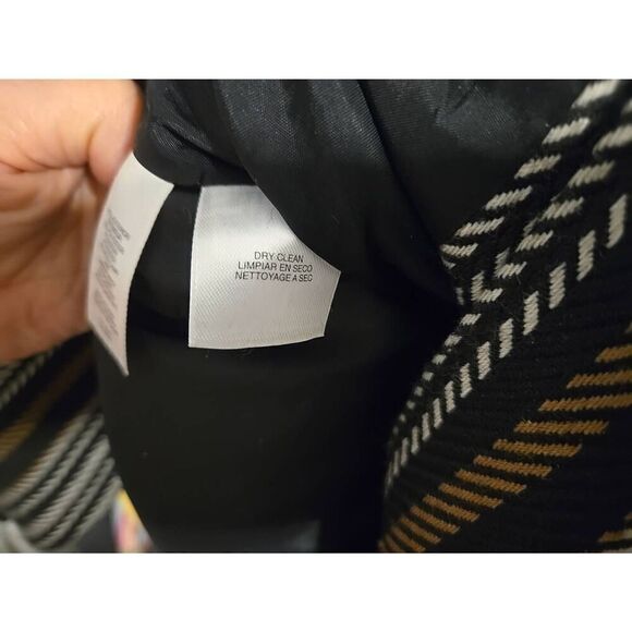 Anne Klein Women's Size Small Black/White/Brown Wool Blend Herringbone Design 3/ - Picture 7 of 7